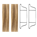 2 Tiers Industrial Style Wall Mounted Metal Wire Wooden Floating Shelf Storage Display Rack Tidy Organizer