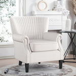 Breeins Vertical Channel Tufted Armchair With Nailhead Trim