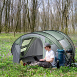 4-5 Person Camping Tent Dome Pop-up Tent  With Windows | Dark Green