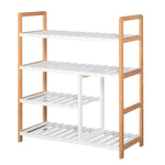 4-tier Shoe Rack Simple Home Storage W/ Wood Frame
