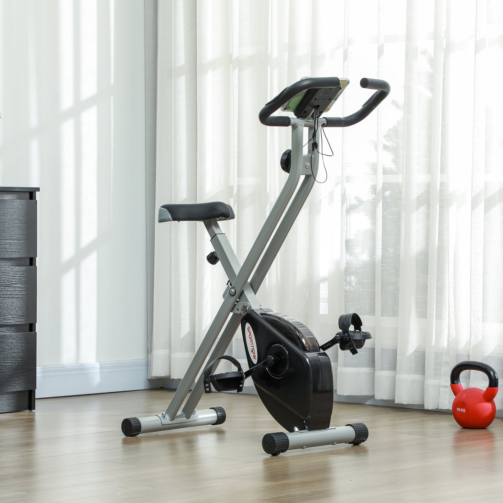 Folding Exercise Bike With 8-level Magnetic Resistance | Gray