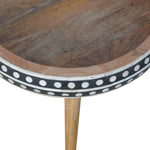 Solid Mango Wood Small Dotted End Table