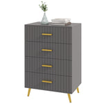 Bedroom Chest Of Drawers 3/4 Drawer Dresser Aluminium Legs | Large | Dark Gray