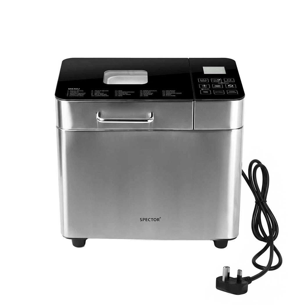 Spector Bread Maker 25 In 1 15h Timer 3 Loaf Sizes With Lcd For Home Baking