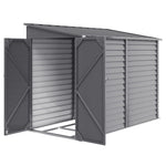 5 X 9ft Galvanised Metal Garden Shed With Foundation Kit | Grey