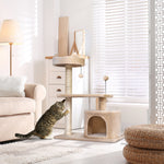 81cm Cat Tree Kitten Large Cats Tower Activity Centre Scratch Post | Beige