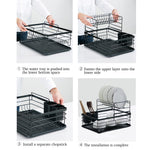 2-tier Metal Kitchen Dish Drainer Rack | Black