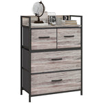 Bedroom Chest Of Drawers 4/5/6/7 Drawer Dresser W/ Shelf | Small | Gray