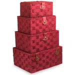 Red Twisted Paper Rope Storage Basket | Set-of-4 | Red
