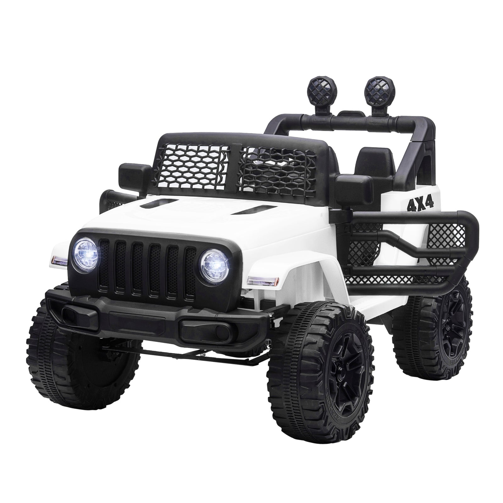 12v Kids Electric Ride On Car Truck Off-road Toy W/ Remote Control | White