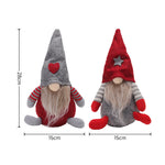 2pcs Christmas Gnome Decorations – Heart & Star Design, Festive Holiday Ornaments