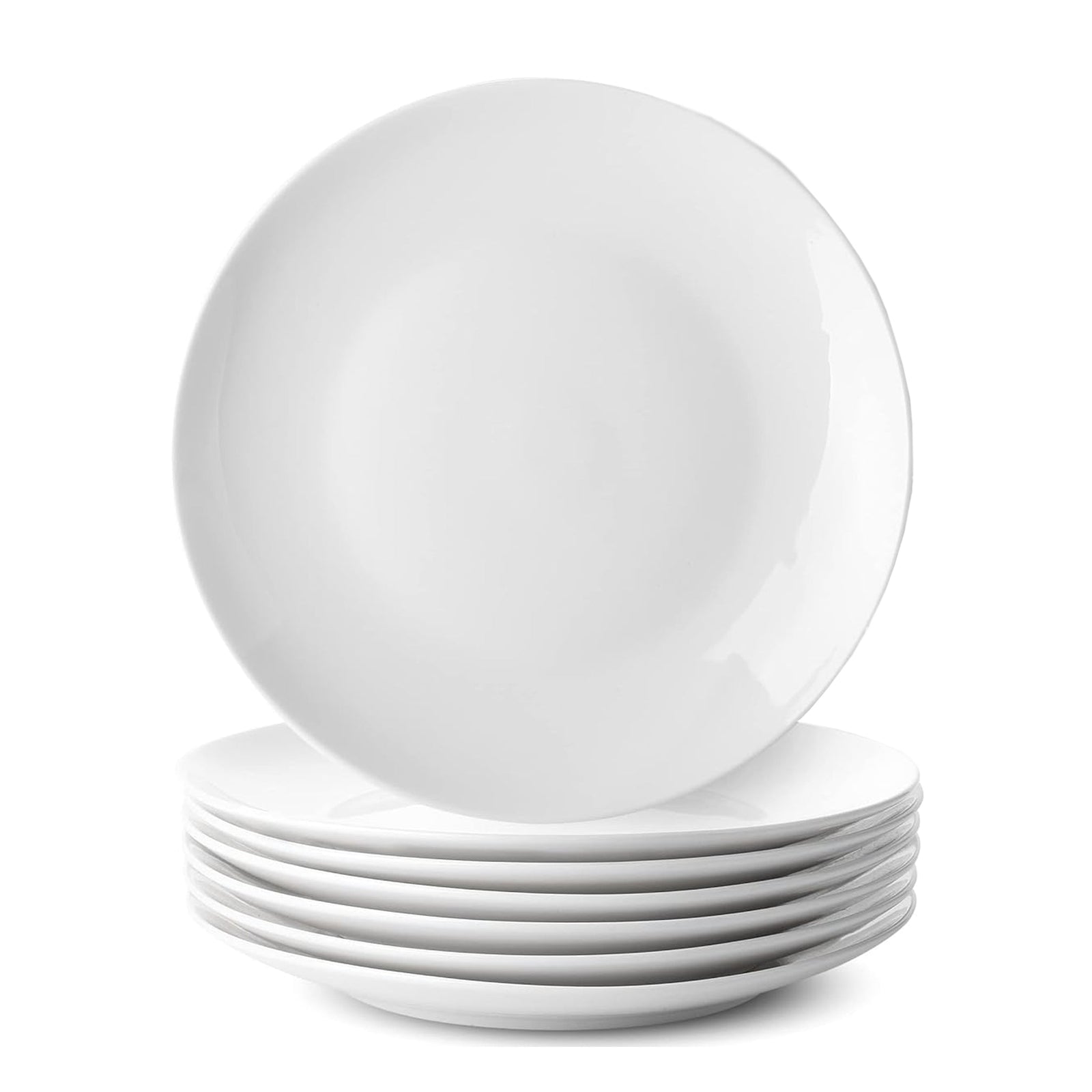 Dessert Plates White Porcelain Coupe 6 Pc Set 7.5" Catering