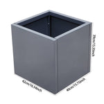 Zinc Galvanized Steel Planter Box With Drainage Hole –square Raised Planter Box Outdoor Balcony Garden Trough Pot | Medium | Anthracite Grey