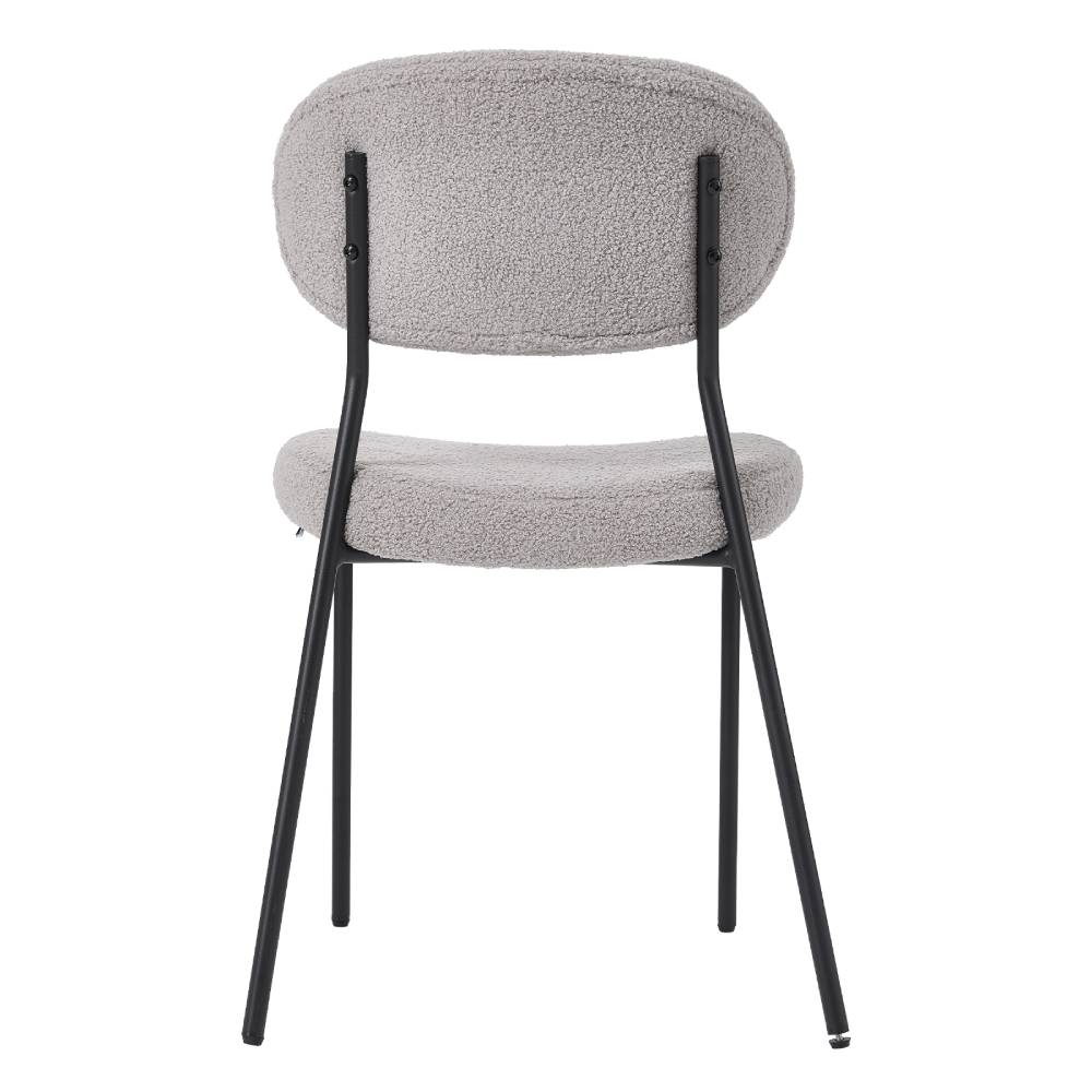 2pcs Upholstered Dining Chair With Metal Frame | Grey