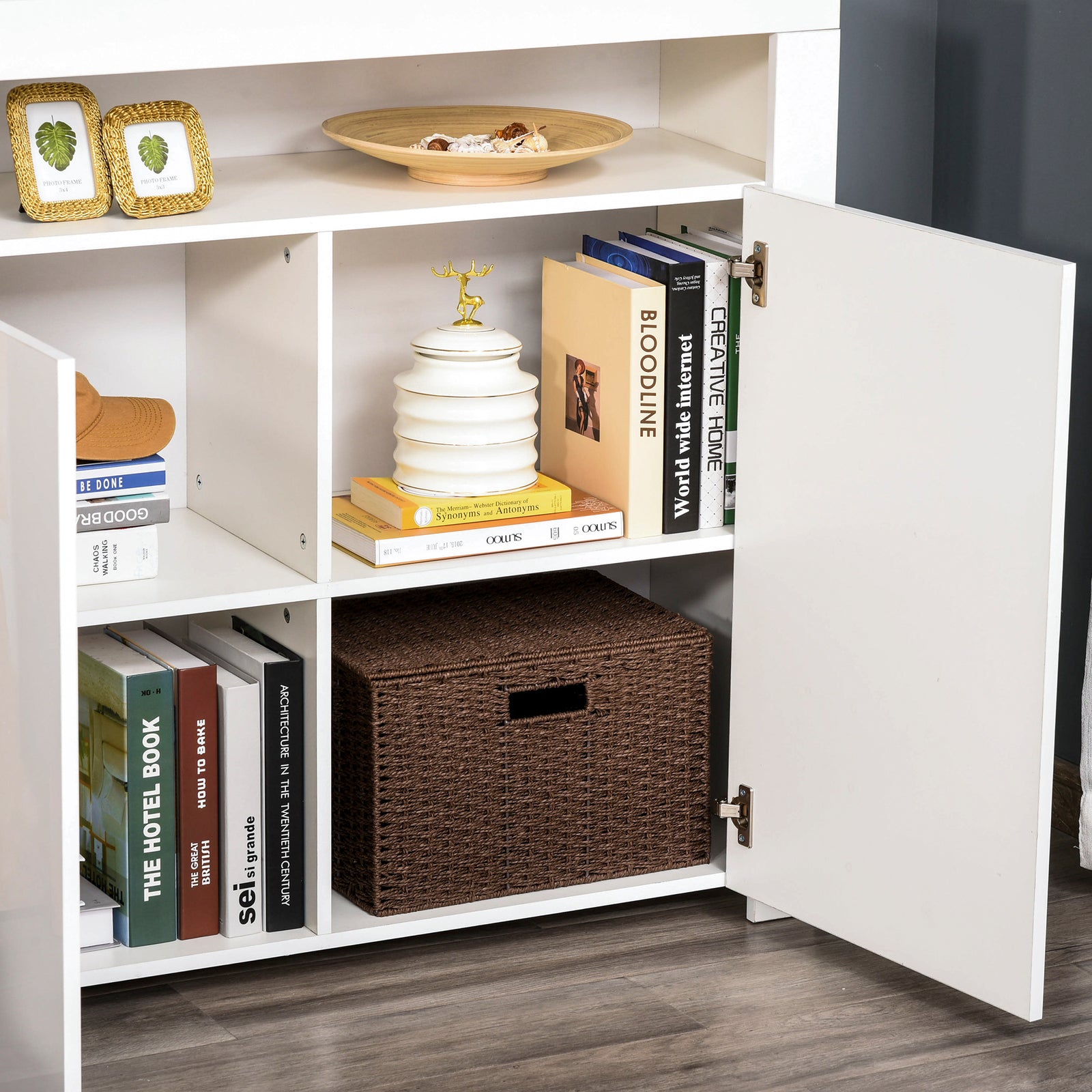 Modern High Gloss Rgb Led Cabinet Cupboard Console | One Size | White
