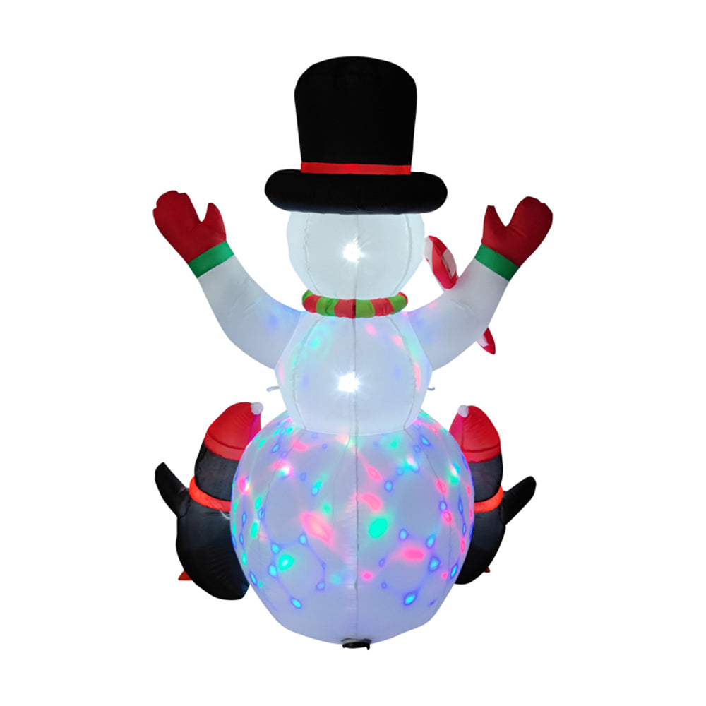6ft Christmas Inflatable Snowman And Penguins Decorations With Led Lights