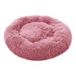 Dia 70cm Calming Round Donut Plush Dog Cuddler Bed Comfort Bed For Dogs | Pink