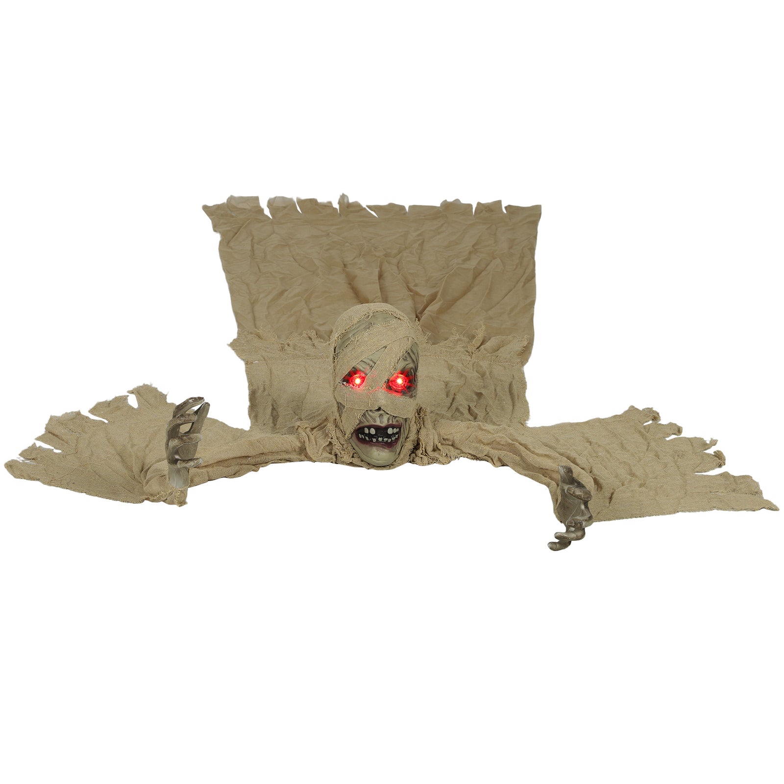 Life Size Halloween Animated Crawling Mummy With Glowing Led Eyes