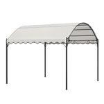 3m X 3m Outdoor Gazebo With Arched Roof Black Steel Frame & With Pu-coated Polyester Canopy, Sun Shelter For Garden, Patio Or Backyard