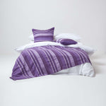 Cotton Morocco Striped Throw | 225cm x 255cm | Mauve