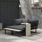 4 Seater L Shaped Aluminium Garden Furniture Set W/ Table