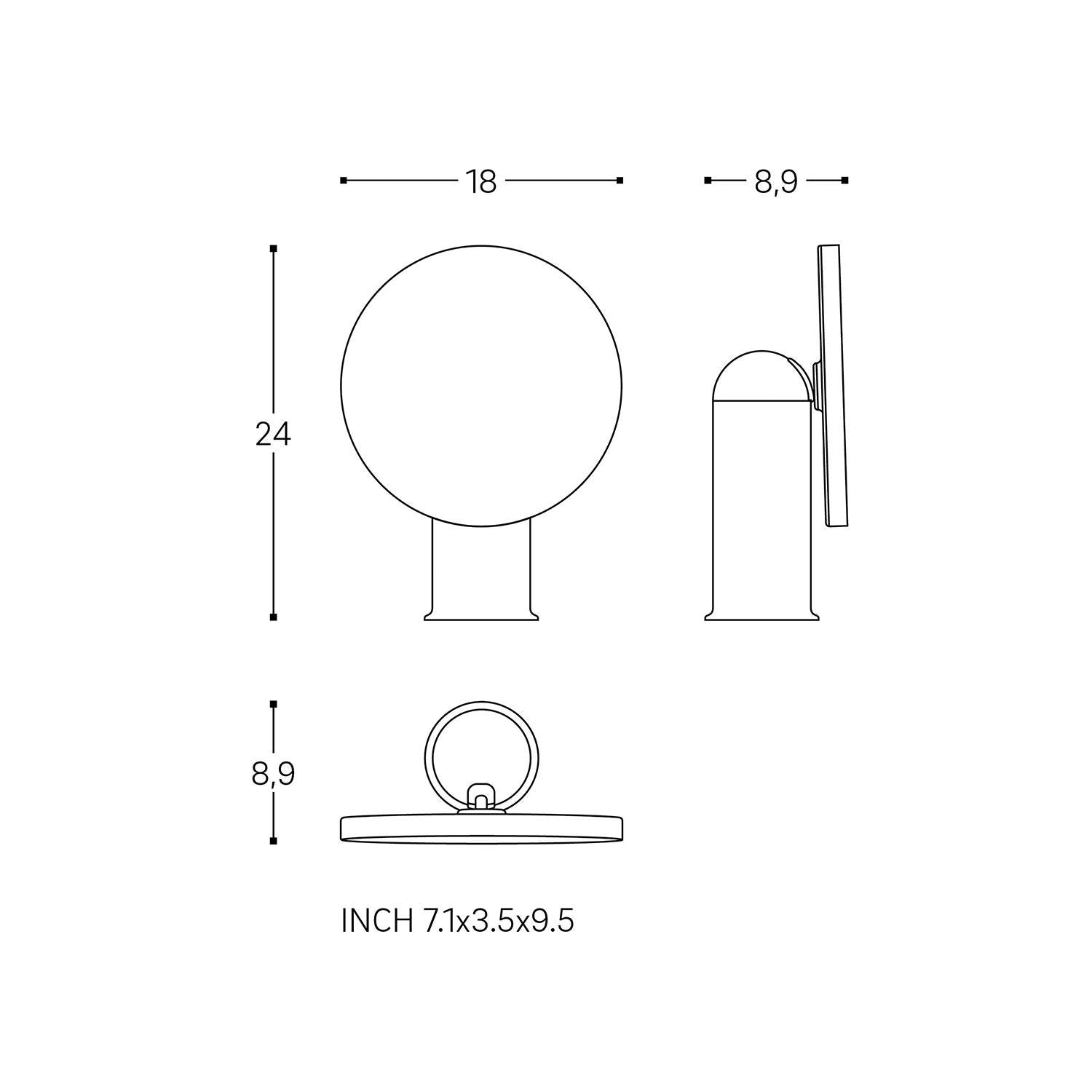 Vanity Mirror, Magnifying Mirror 5x, Countertop, Green, Geyser Collection