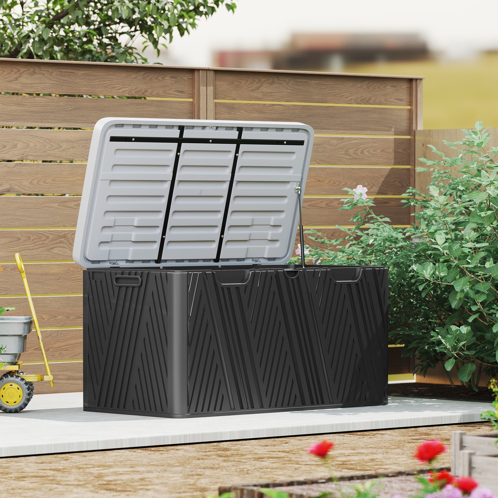 380l Garden Storage Box Waterproof Outdoor Storage Box Wood