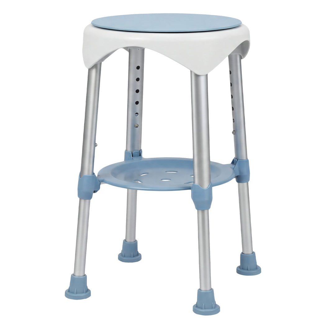 Shower Chair Swivel 6-level Adjustable Height Shower Bath Stool Seat | Blue