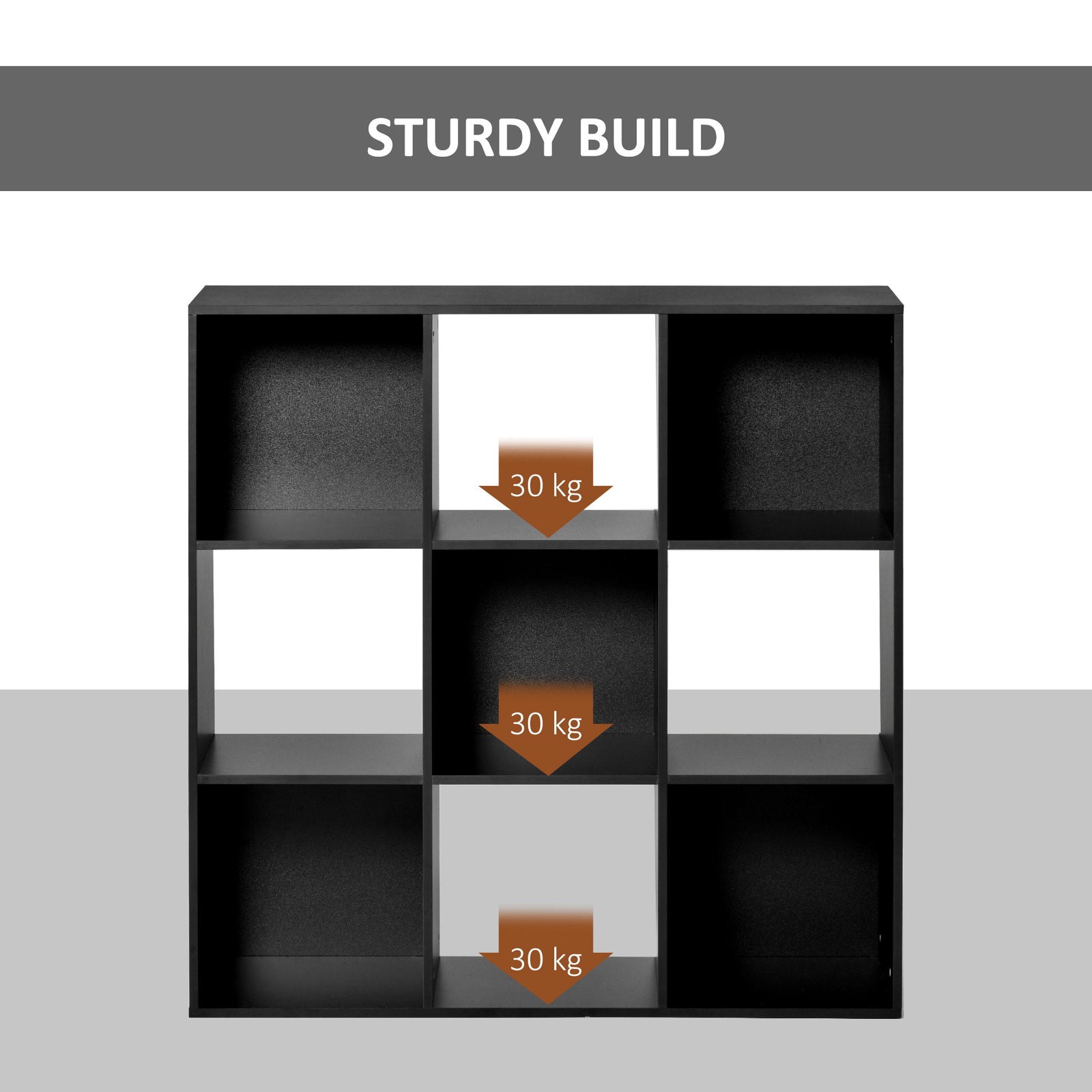 9 Cube Storage Cabinet Bookcase Bookshelf Home Office Shelf | One Size | Black