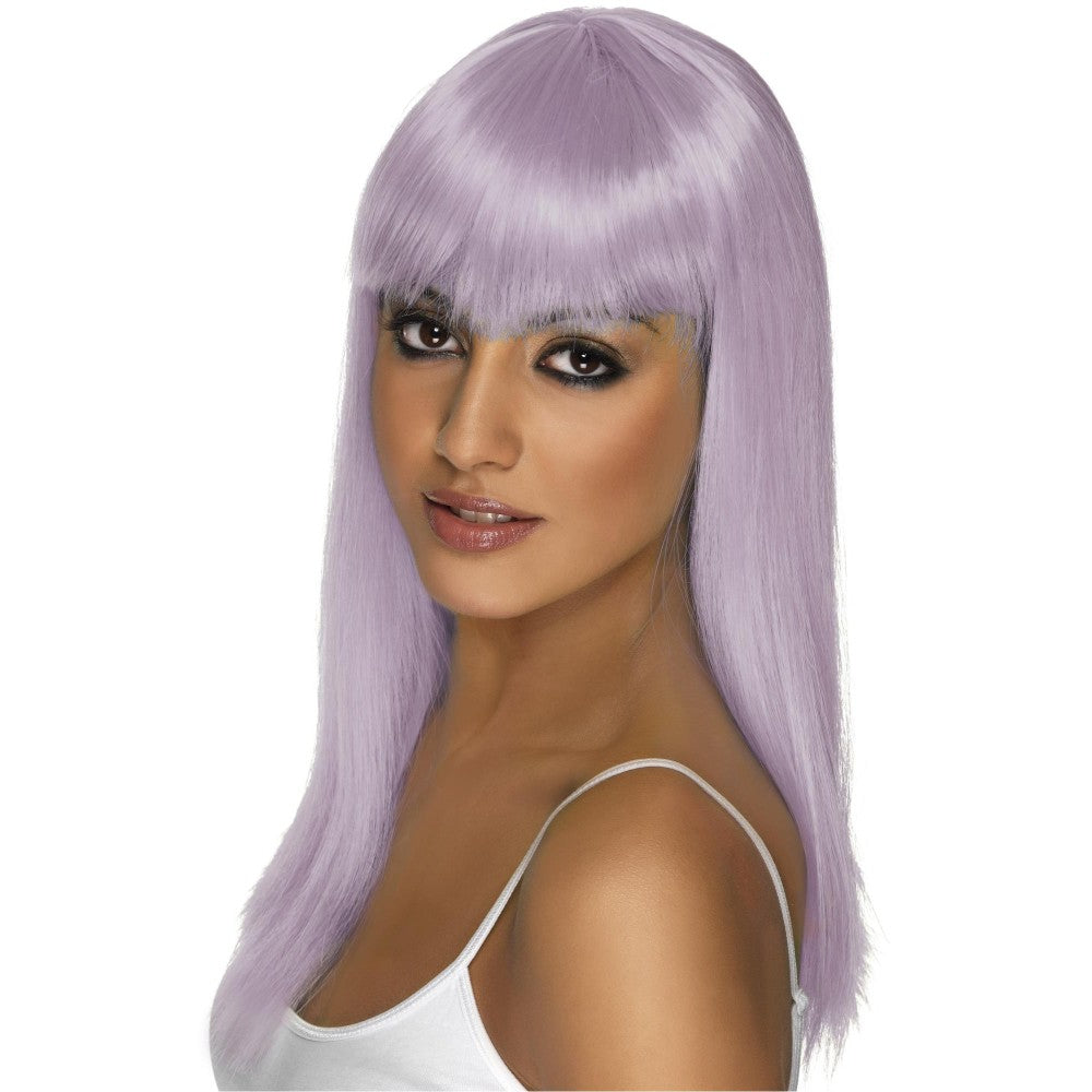 Glamourama Long And Straight Wig With Fringe | Lilac