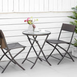 3 Pieces Bistro Set Rattan Furniture Garden Patio Steel