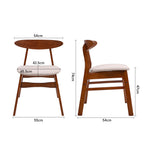 Set of 2 Linen Upholstered Dining Chair With Wooden Frame Modern Accent Chair