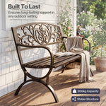 Garden Bench, Butterfly Cast Iron Outdoor Bench,300kg Metal, Bronze | Bronze