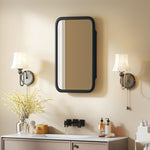 HOMCOM Bathroom Wall Cabinet With Mirror Black