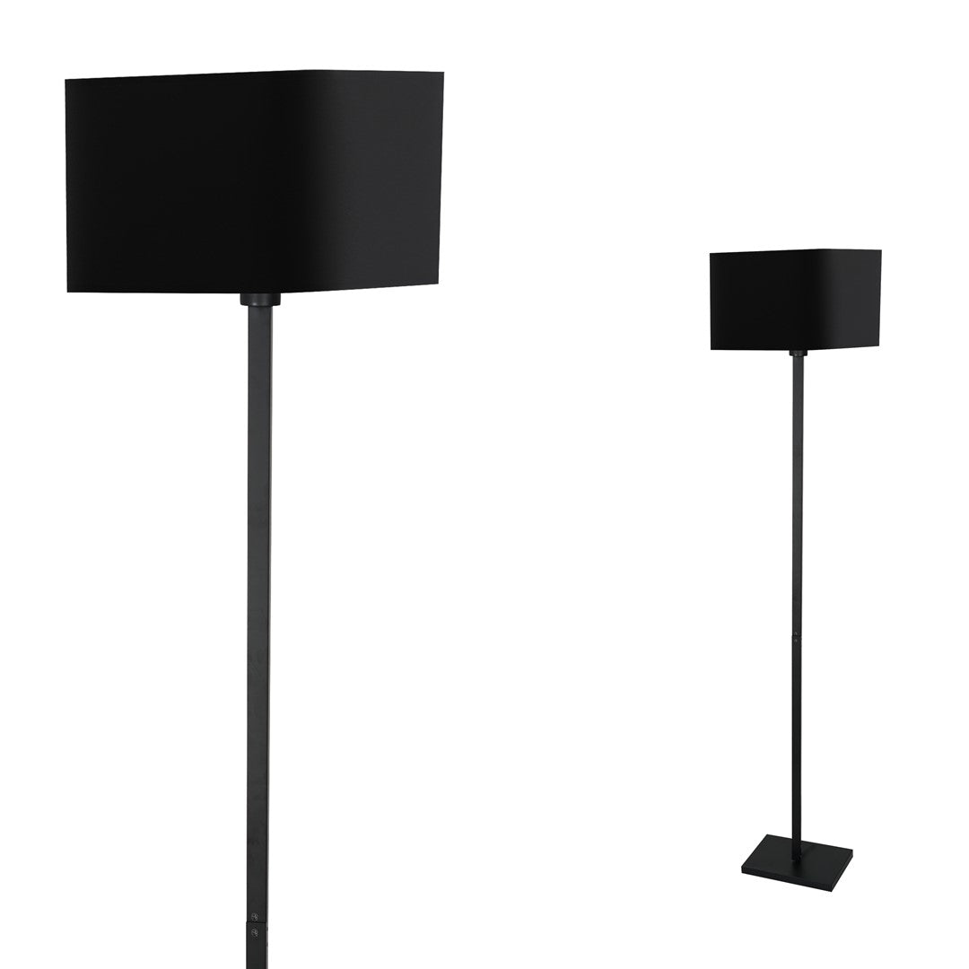 Napoli Floor Lamp Matt Black And Gold Hand Made High Quality Metal And Fabric Construction