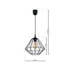 Colin Black Pendant Lamp 1xe27 Hand Made Matt Black Cage Style Lamps Creating Industrial Chic