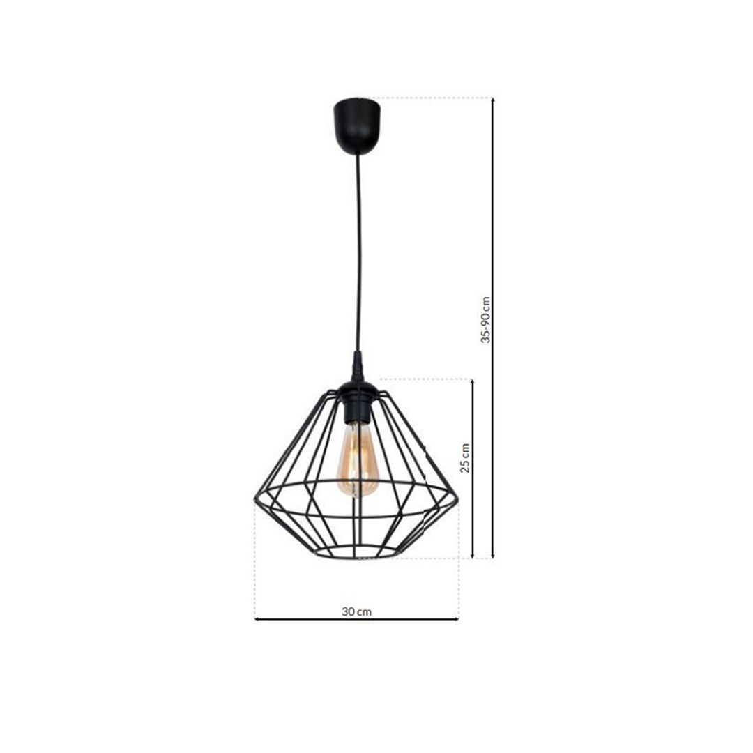 Colin Black Pendant Lamp 1xe27 Hand Made Matt Black Cage Style Lamps Creating Industrial Chic