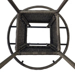 70cm Outdoor Rattan Dining Table W/ Wood-composite Top