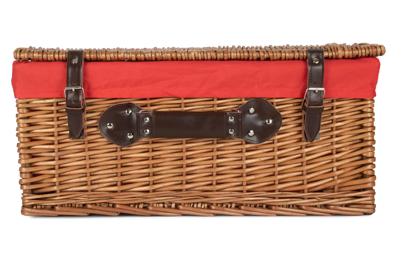 Wicker 56cm Double Steamed Picnic Basket | Red