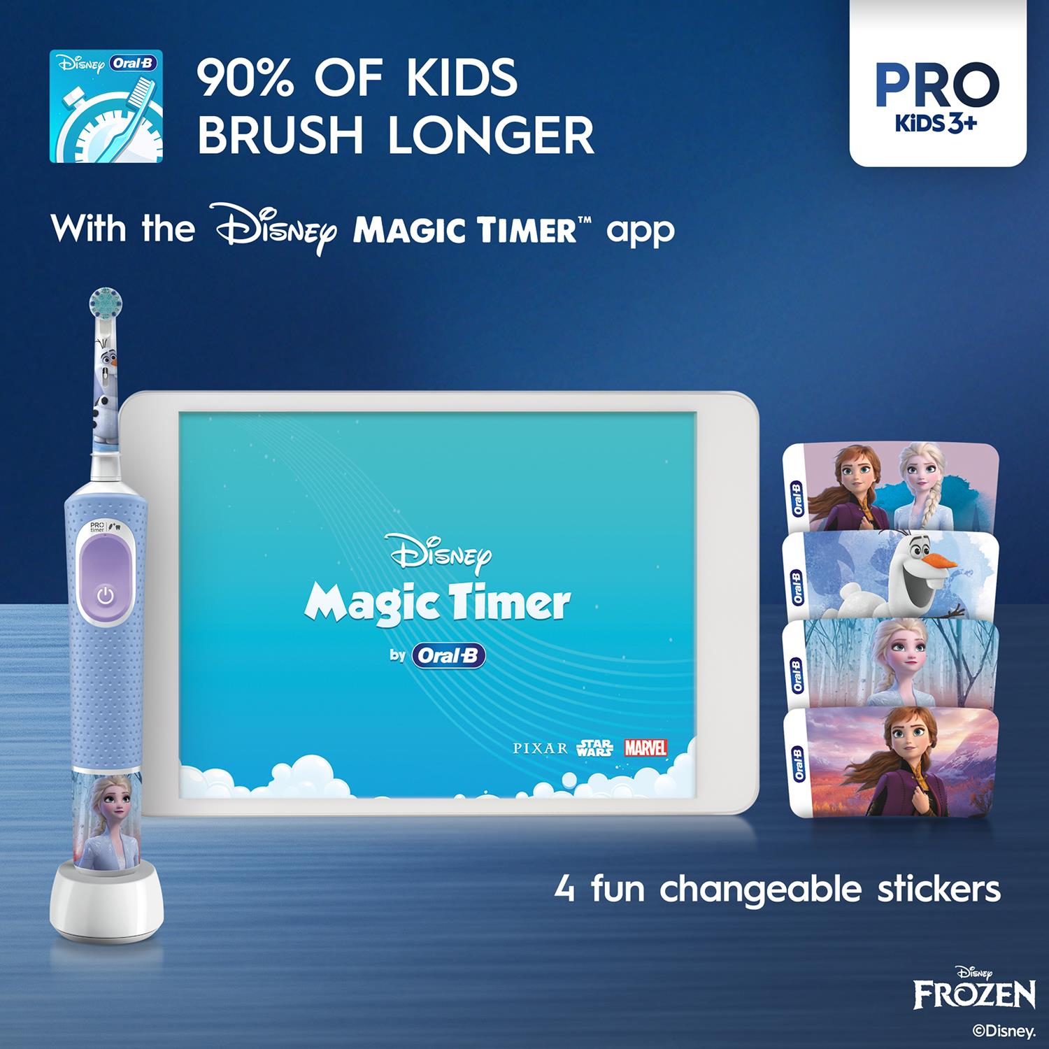 Vitality Pro Disney Frozen Electric Toothbrush Gift Set For Kids, 3+y