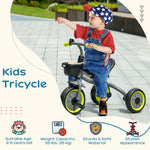 Trike W/ Adjustable Seat Basket, Kids Tricycle For 2-5 Years Old | Black