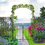 Garden Decorative Metal Arch With Gate, 108x45x215 Cm