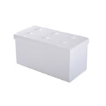 Pu Leather Storage Bench, Tufted Footrest | Cream