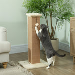 81cm Cat Scratching Post W/ Sisal Rope, Hanging Ball Soft Plush | Beige