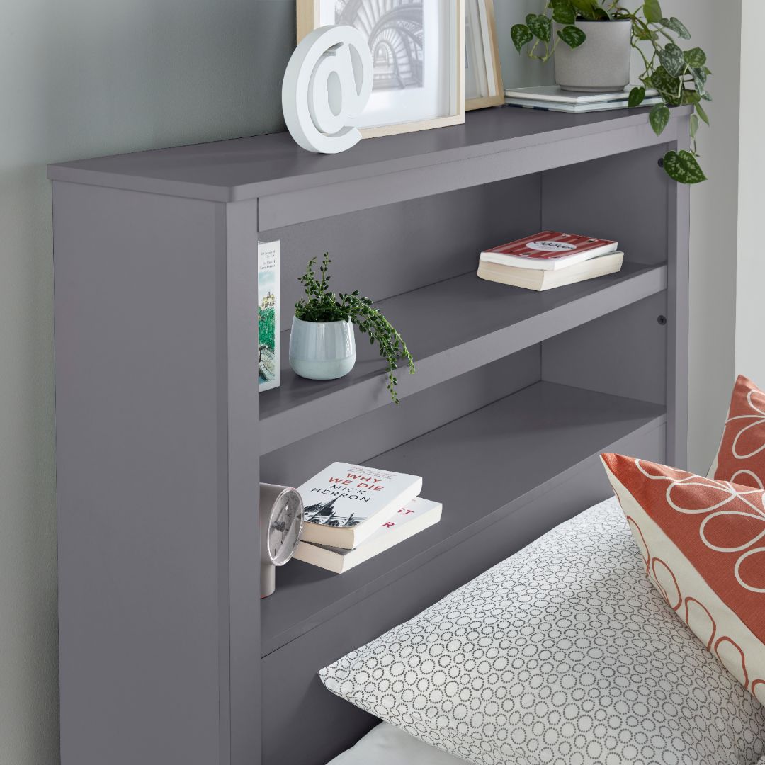 Enzo Wooden 3 Drawer Bookcase Bed And Spring Mattress | Single | Grey