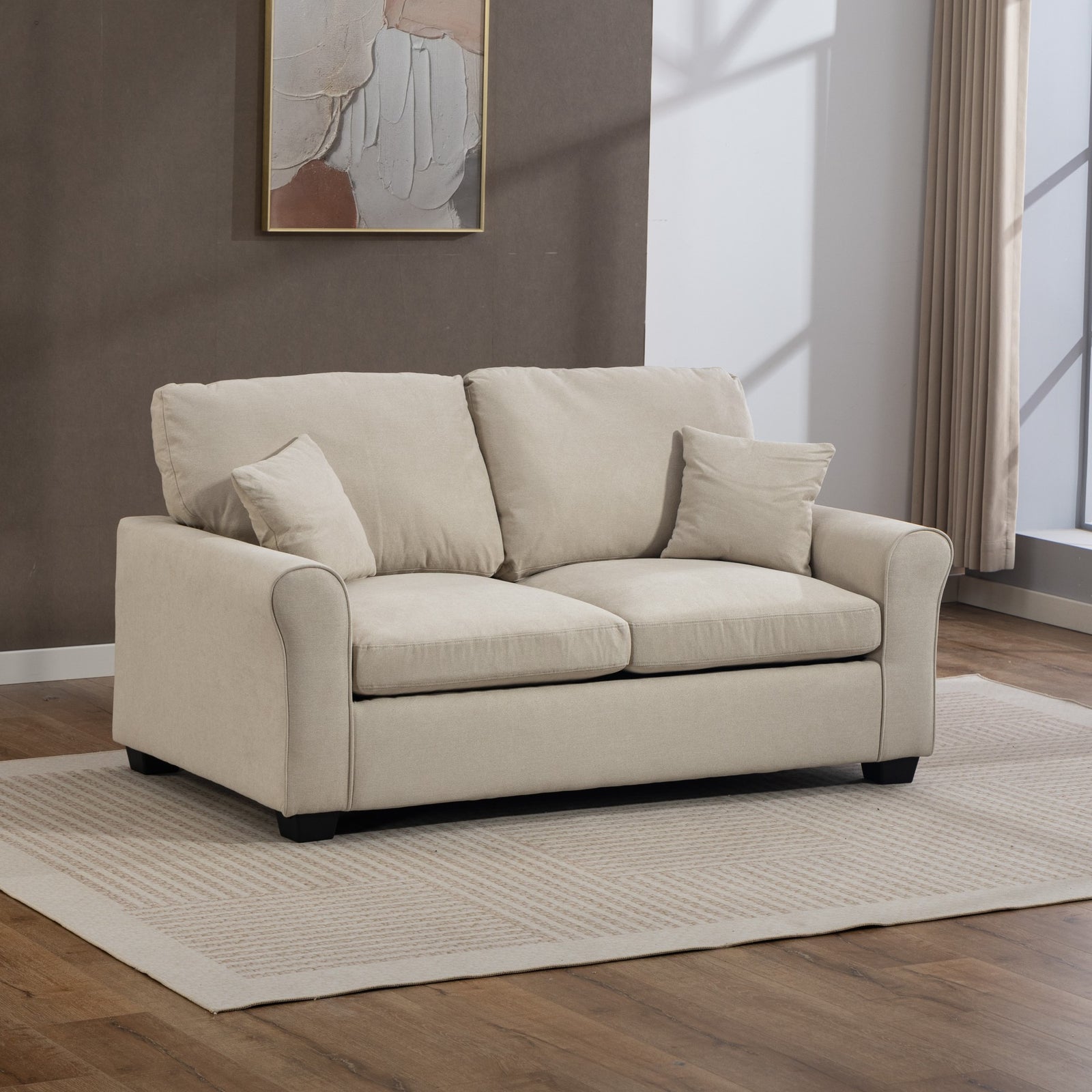 Lewiston Fabric Pull Out Sofabed | Beige
