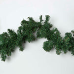 HOMESCAPES Plain Green Artificial Christmas Long Garland, 180cm