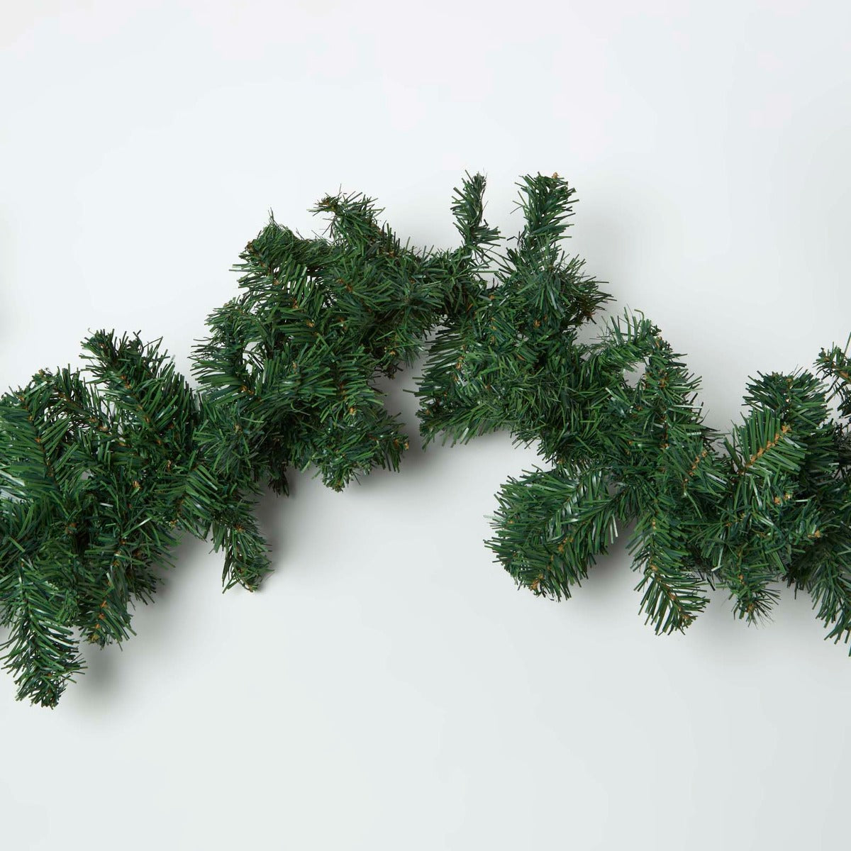 HOMESCAPES Plain Green Artificial Christmas Long Garland, 180cm