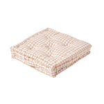 Cotton Gingham Check Floor Cushion | 40cm x 40cm | Beige