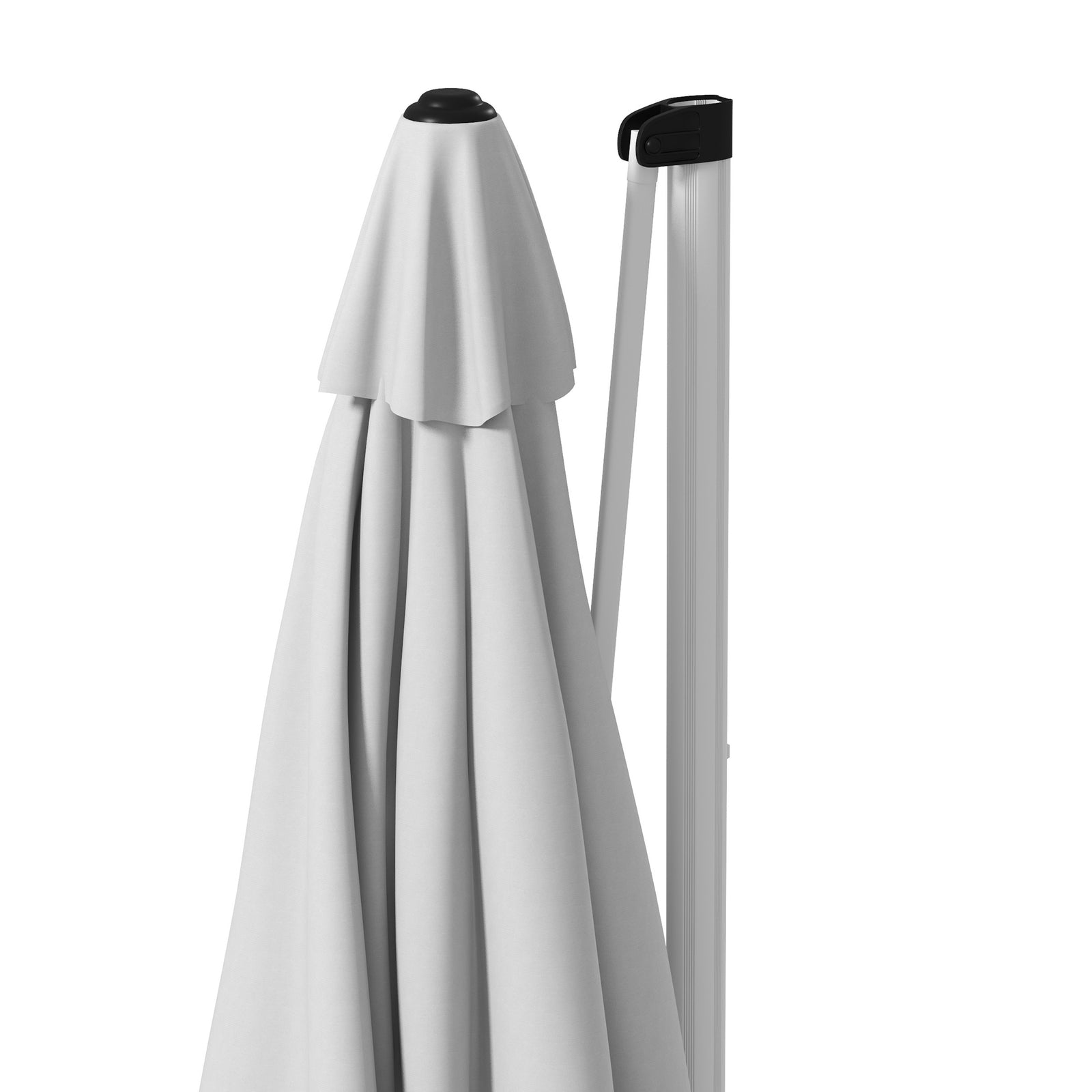 3x3m Cantilever Roma Parasol W/ 360° Crank Handle Tilt | White